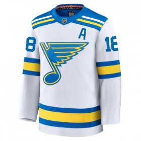 Miesten NHL St. Louis Blues Pelipaita 2025-26 Fanatics Premium Robert Thomas Vieras Valkoinen